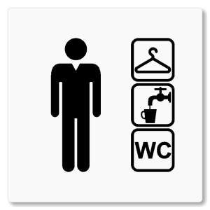 Šatna muži, wc, 80x80mm, bílá, Nevada